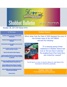 Shabbat Bulletin 10.28.11