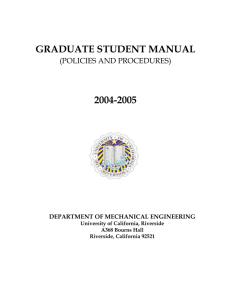 IV - Department of Mechanical Engineering