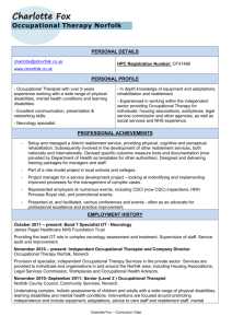 Charlotte's CV - Occupational Therapy Norfolk
