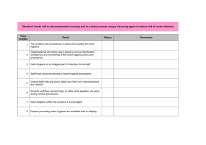 Cleanliness and Infection Control Audit Template
