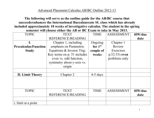 Advanced Placement Calculus AB/BC Timeline 2005-06