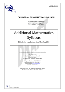CARIBBEAN EXAMINATIONS COUNCIL Caribbean Secondary