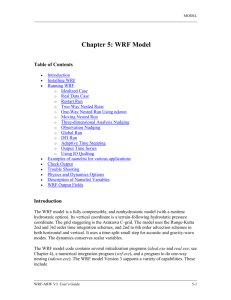 Chapter 5: WRF Model