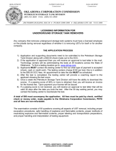 UST Removers Application - Oklahoma Corporation Commission