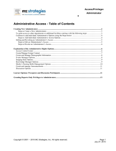 Admin Access/Rights