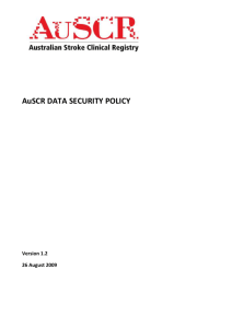 AuSCR Data Security Policy