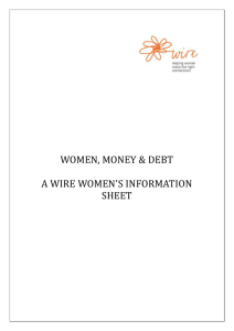 Women Money and Debt - WIRE Women's Information
