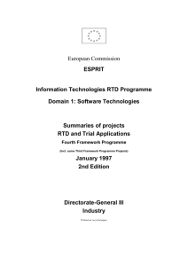 European Commission ESPRIT Information Technologies RTD