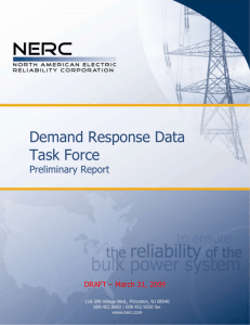 Demand Response Data Task Force Scope