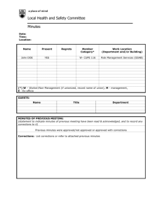 Safety Committee Meeting Minutes Template