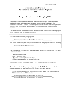 Program Questionnaire - The National Academies