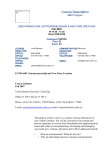 SB/ENTR6605.030A Course Description