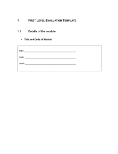 1 First Level Evaluation Template