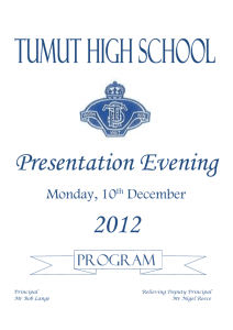 2012 Program - Tumut High School