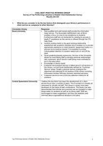 Top Performing Libraries in Rodski Client Satisfaction Survey