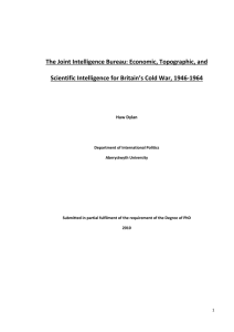 The Joint Intelligence Bureau: Economic, Topographic, and