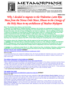why i now avoid the novus ordo mass and attend the tridentine mass