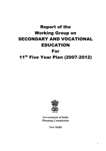 report of the working group on secondary and vocational education