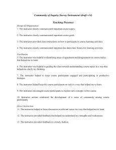 Community of Inquiry Survey Instrument