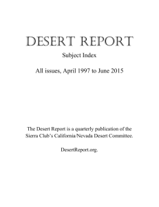 DOWNLOAD THE Desert Report Index (Word DOC, 312K)