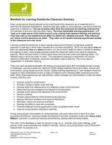 Summary of Manifesto for Learning Outside the Classroom