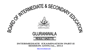 DOC - Board of Intermediate & Secondary Education, Gujranwala