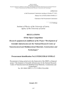 Procurement Regulations - Institute of Physics of University of Latvia