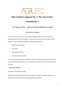 Rate of return guidelines - Subgroup No. 2, workshop No. 1