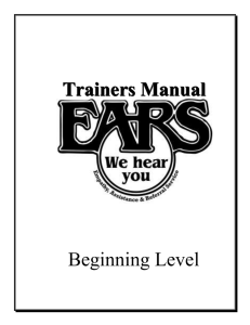 Intensive EARS Trainers Manual - EARS - EARS