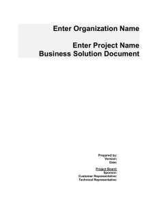 Business Solution Document
