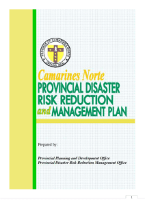 Provincial Disaster Risk Reduction Management