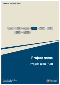 Project plan - Department of Transport and Main Roads