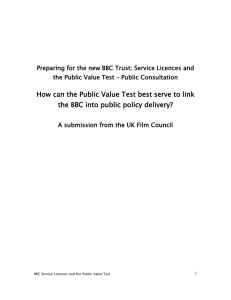 BBC consultation - Service Licences and the Public Value Test