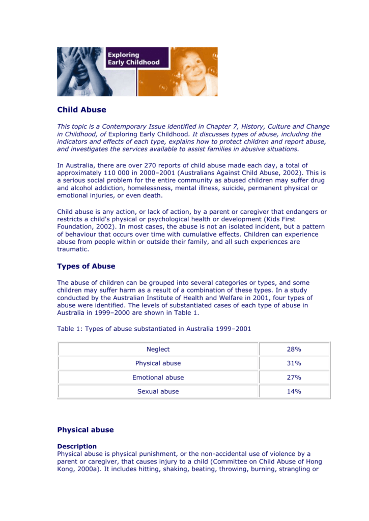 Child Abuse Case Study Example