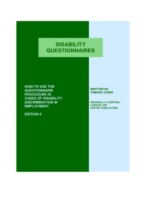 How to use the questionnaire procedure in cases of disability