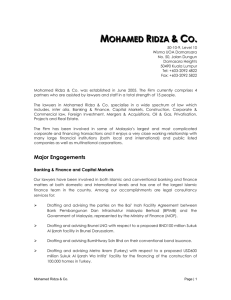 Career - Mohamed Ridza & Co