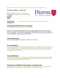 Course Outline: 2006-07 - Huron University College