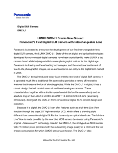 Press Release: Panasonic Lumix DMC-L1