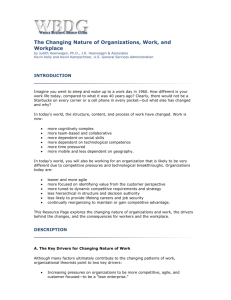 The Changing Nature of Organizations, Work, and Workplace