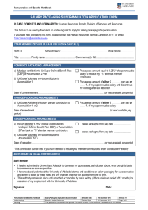 Salary Packaging Superannuation Application Form