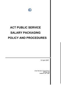 ACT Public Service Salary Packaging Policy and