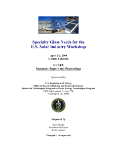 Specialty Glass Needs for the - Glass Manufacturing Industry Council