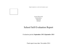 Sample template for a school self-evaluation report Scoil Chríost Rí