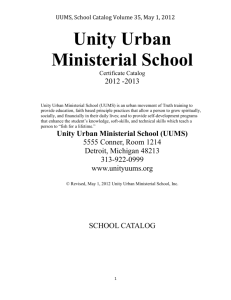 UUMS, School Catalog Volume 35, May 1, 2012