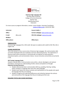 ASL 102 Syllabus - The Ohio State University