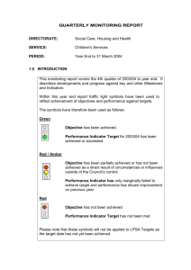 QUARTERLY MONITORING REPORT