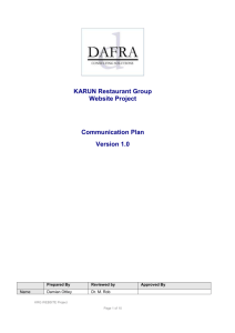 Communication Plan