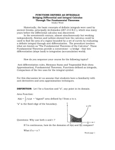 FUNCTIONS DEFINED AS INTEGRALS