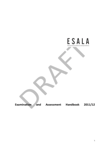 ESALA Assessment handbook DRAFT