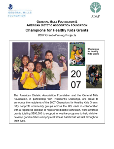 Champions for Healthy Kids Grants